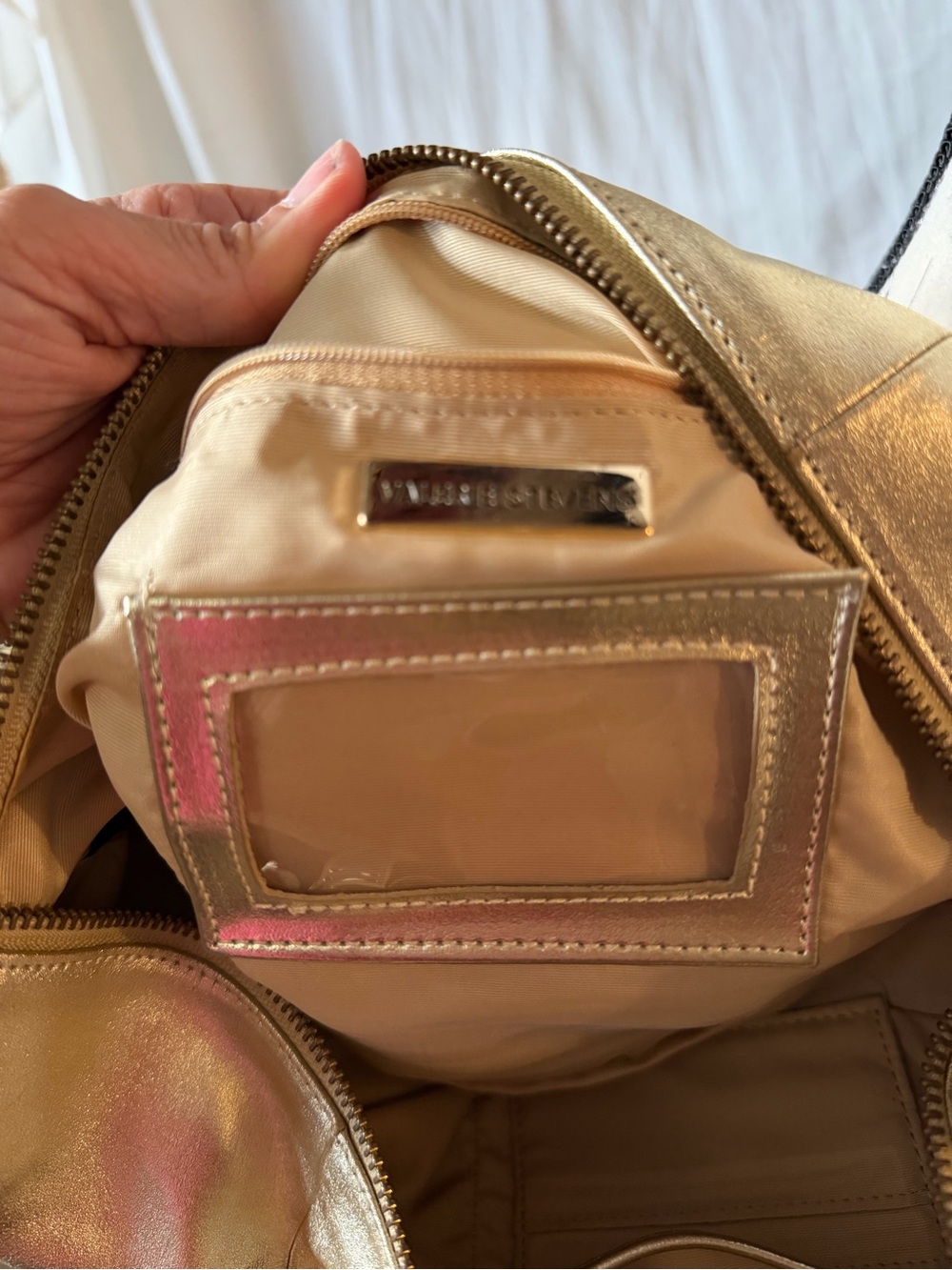 Valerie Stevens Y2K Metallic Gold leather Shoulder Bag - Picture 4 of 4